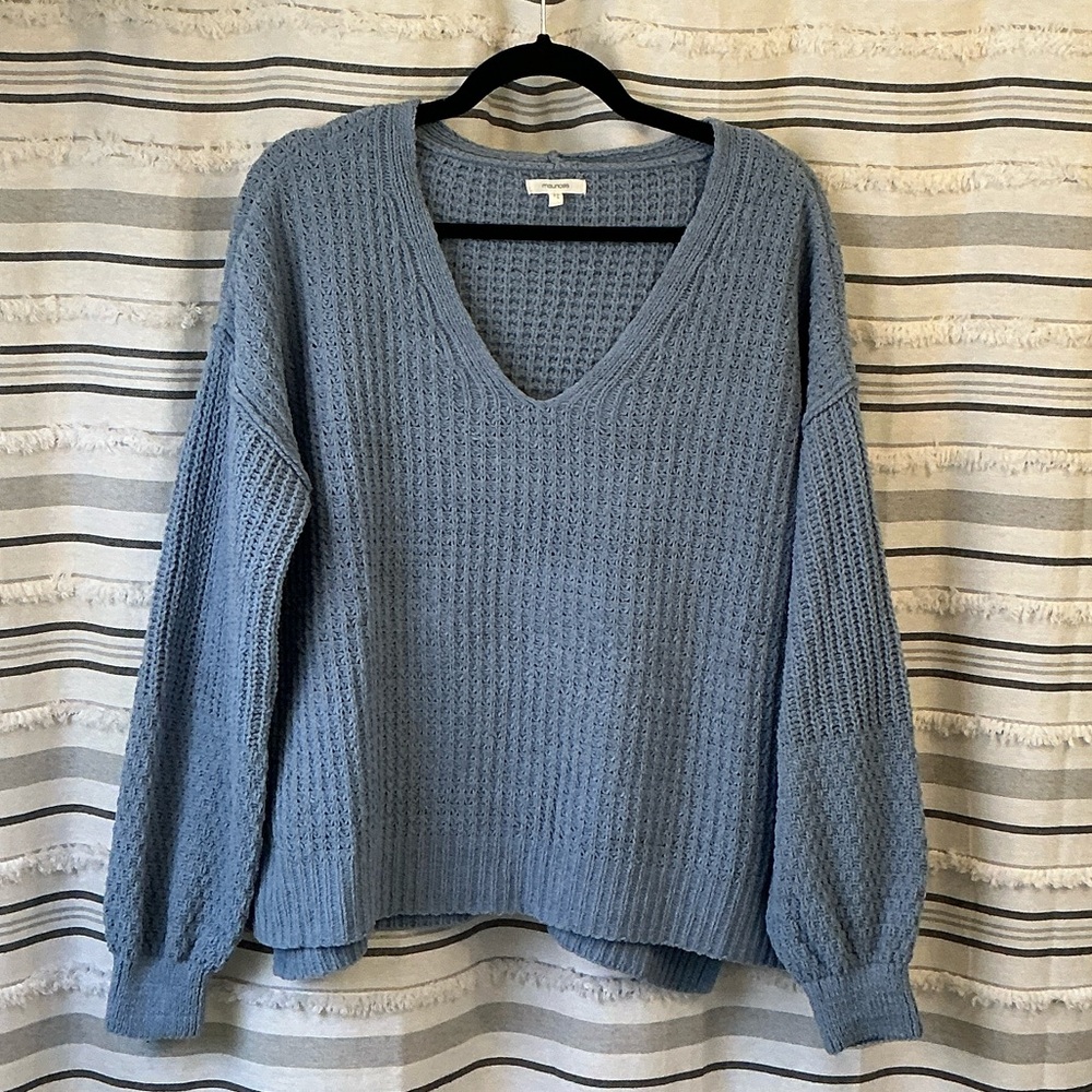 Cozy Blue V-Neck Sweater